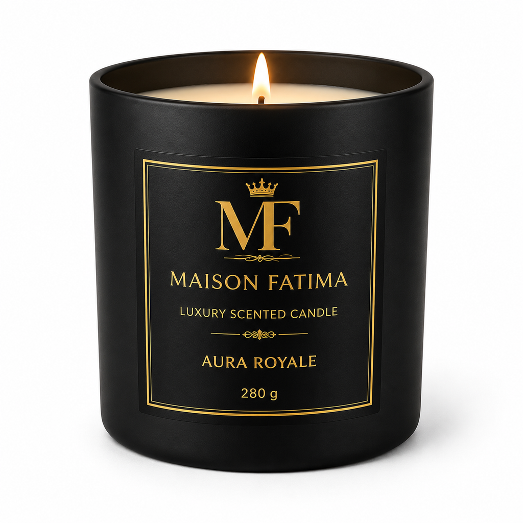 Maison Fatima Aura Royale Luxury Scented Candle – Premium Soy Wax – Long Lasting Home Fragrance – 180g
