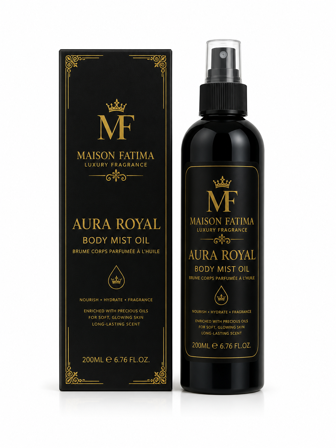 Maison Fatima Aura Royal Body Mist Oil 100 mL | Luxury Hydrating Body Mist